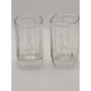 2 Avión Tequila Promo Shot Glasses Drinking Man Cave Bar Sturdy Square White